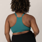 Sublime® Hands-Free Pumping & Nursing Sports Bra | Teal | Milk & Baby
