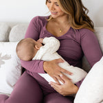 Jane Nursing Pajama Set | Burgundy Plum | Milk & Baby