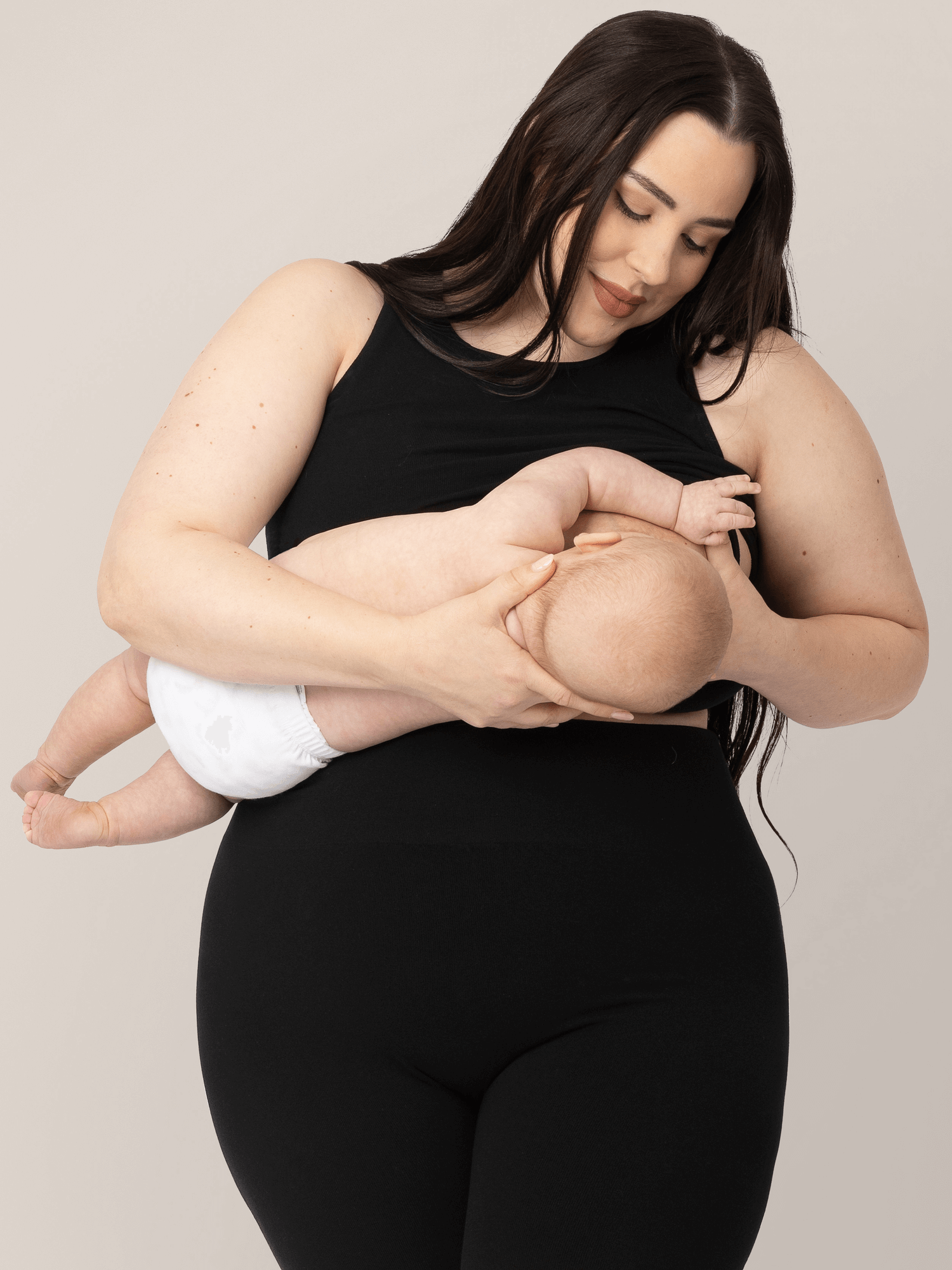 Sublime® Bamboo Maternity & Nursing Longline Bra Top | Black | Milk & Baby