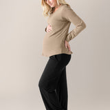 Bamboo Maternity & Nursing Long Sleeve T-shirt | Wheat | Milk & Baby