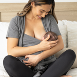 Organic Cotton Skin to Skin Short Sleeve Wrap Top | Charcoal Grey Heather | Milk & Baby