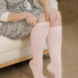 Premium Maternity Compression Socks (2-Pack) | Soft Pink & Grey Heather | Milk & Baby