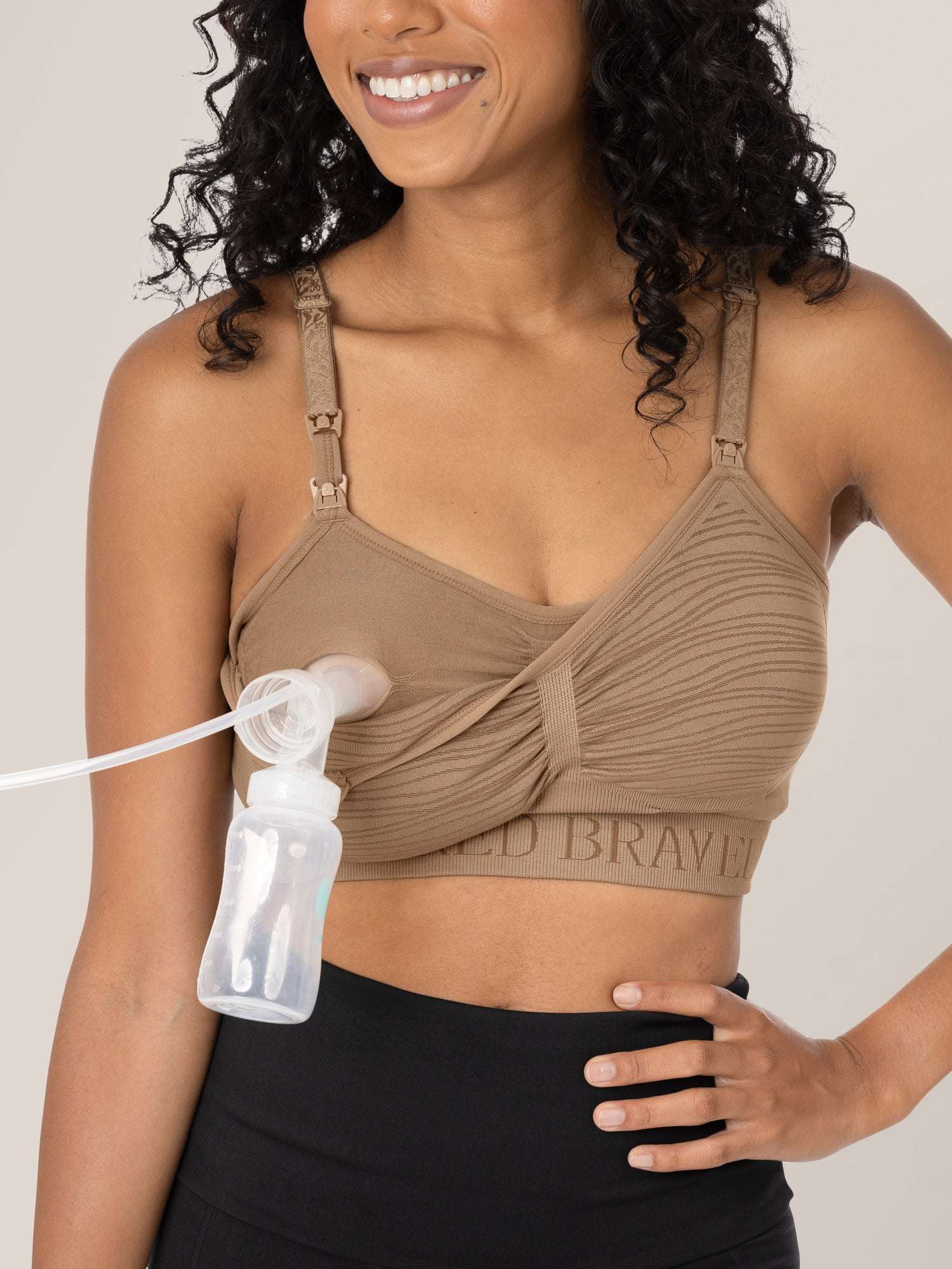 Sublime® Hands-Free Pumping & Nursing Bra | Latte | Milk & Baby