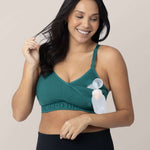 Sublime® Hands-Free Pumping & Nursing Sports Bra | Teal | Milk & Baby