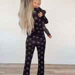 Charcoal & White FF Smile | Women's Bamboo Pajamas Milk & Baby