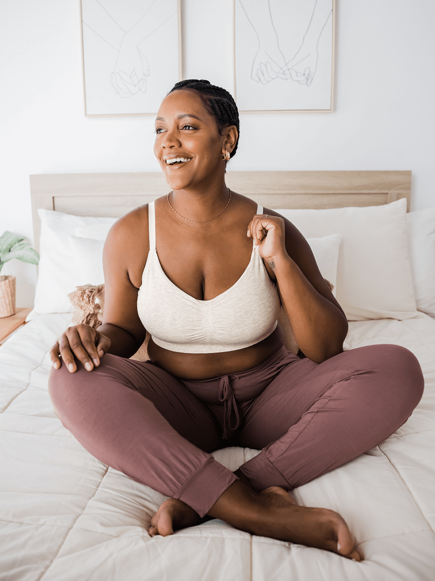 Sublime® Bamboo Hands-Free Pumping Lounge & Sleep Bra | Oatmeal Heather | Milk & Baby