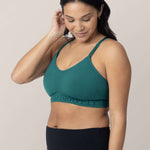 Sublime® Hands-Free Pumping & Nursing Sports Bra | Teal | Milk & Baby