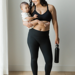 Sublime® Hands-Free Pumping & Nursing Sports Bra | Black | Milk & Baby