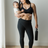 Sublime® Hands-Free Pumping & Nursing Sports Bra | Black | Milk & Baby