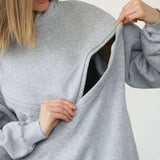 Isabella Ultra Soft Oversized Nursing & Pregnancy Hoodie (Heather Grey) | Milk & Baby