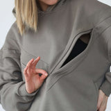 Isabella Ultra Soft Oversized Nursing & Pregnancy Hoodie (Wood Ash) | Milk & Baby