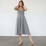 Audrey Softest Rib Nursing & Pregnancy Tank Dress | Dark Gray | Milk & Baby