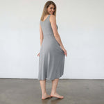 Audrey Softest Rib Nursing & Pregnancy Tank Dress | Dark Gray | Milk & Baby