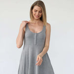 Audrey Softest Rib Nursing & Pregnancy Tank Dress | Dark Gray | Milk & Baby