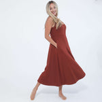 Audrey Softest Rib Nursing & Pregnancy Tank Dress | Rust | Milk & Baby