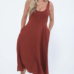 Audrey Softest Rib Nursing & Pregnancy Tank Dress | Rust | Milk & Baby