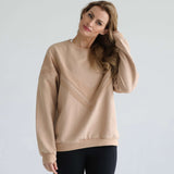 Isabella Oversized Nursing & Pregnancy Sweatshirt | Oatmeal | Milk & Baby