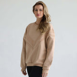 Isabella Oversized Nursing & Pregnancy Sweatshirt | Oatmeal | Milk & Baby