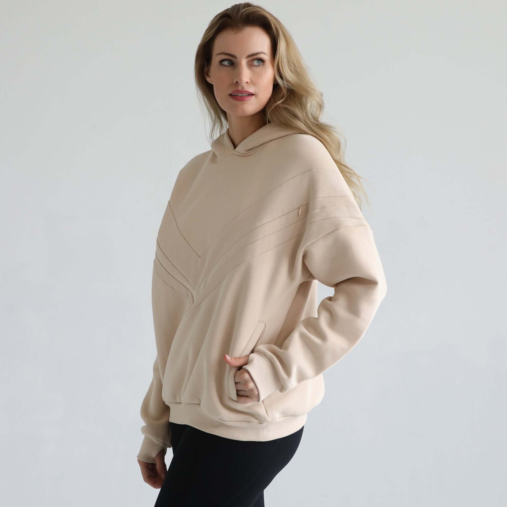Isabella Ultra Soft Oversized Nursing & Pregnancy Hoodie | Oatmeal | Milk & Baby