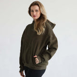 Isabella Ultra Soft Oversized Nursing & Pregnancy Hoodie (Olive Tree) | Milk & Baby