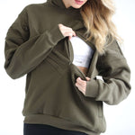 Isabella Ultra Soft Oversized Nursing & Pregnancy Hoodie (Olive Tree) | Milk & Baby