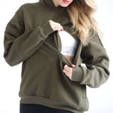 Isabella Ultra Soft Oversized Nursing & Pregnancy Hoodie (Olive Tree) | Milk & Baby