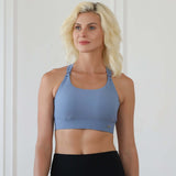 Venice High Impact Full Coverage Nursing Sports Bra | Ribbed Lint Stone | Milk & Baby