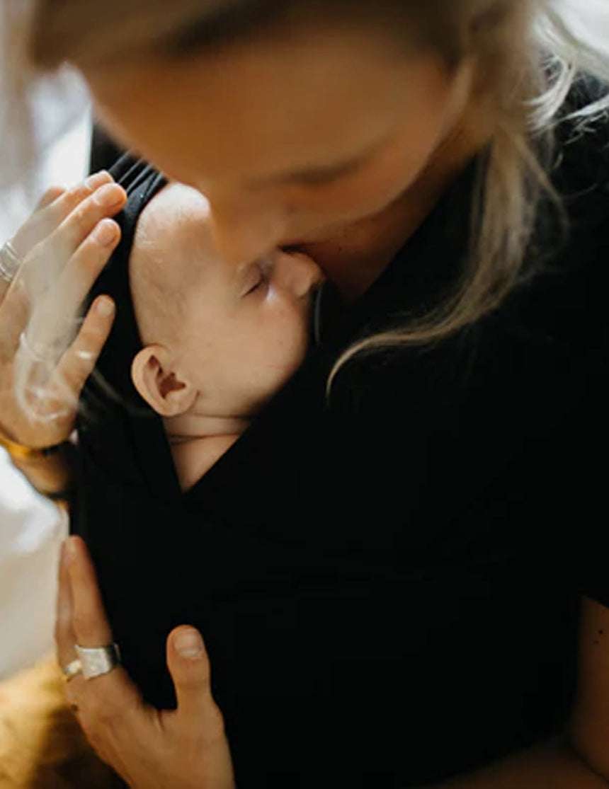 Skin To Skin Kangaroo T-Shirt & Nursing Top | Black | Milk & Baby