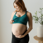 Sublime® Hands-Free Pumping & Nursing Sports Bra | Teal | Milk & Baby