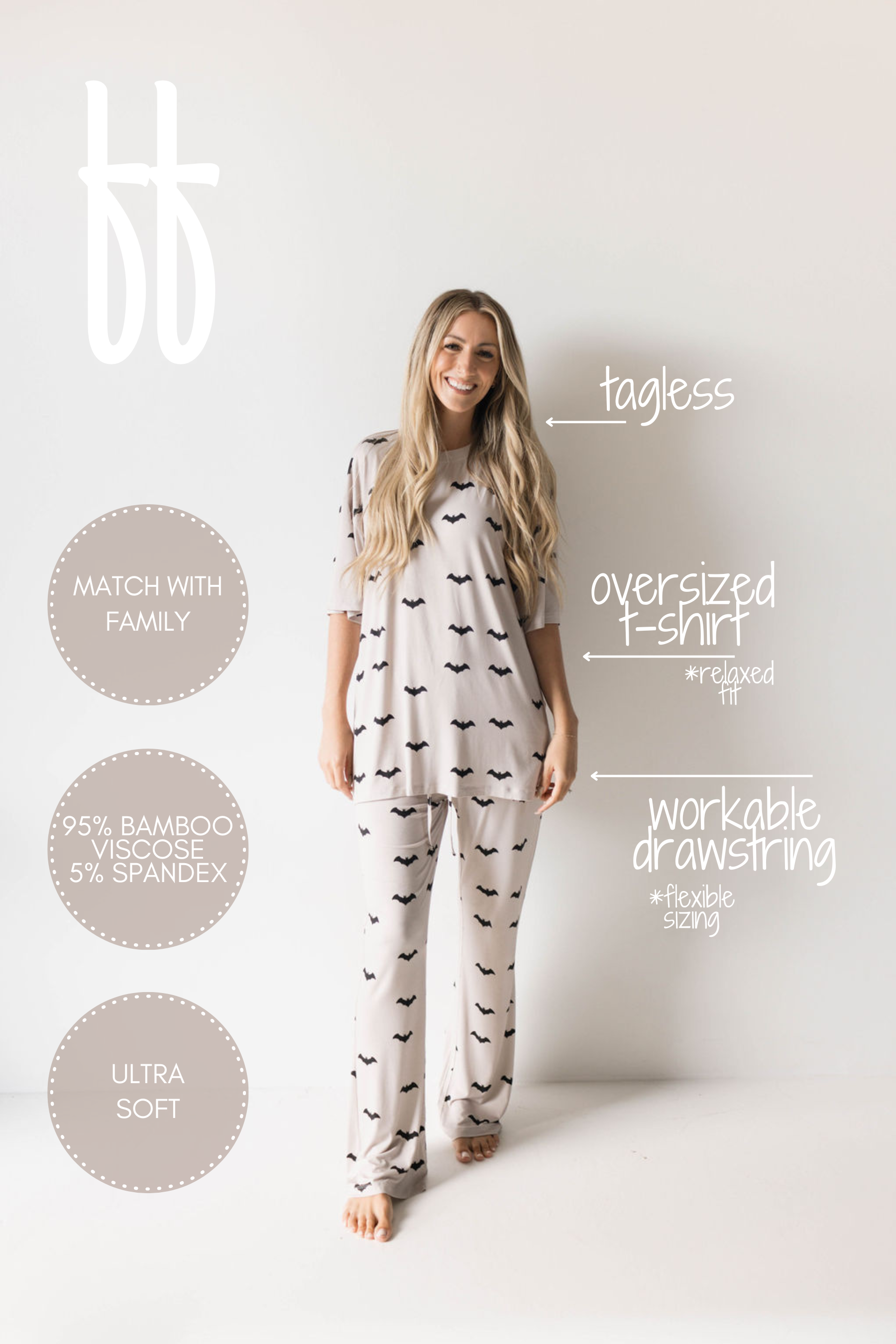 It's Bats! | Short Sleeve Women's Bamboo Pajama | Milk & Baby