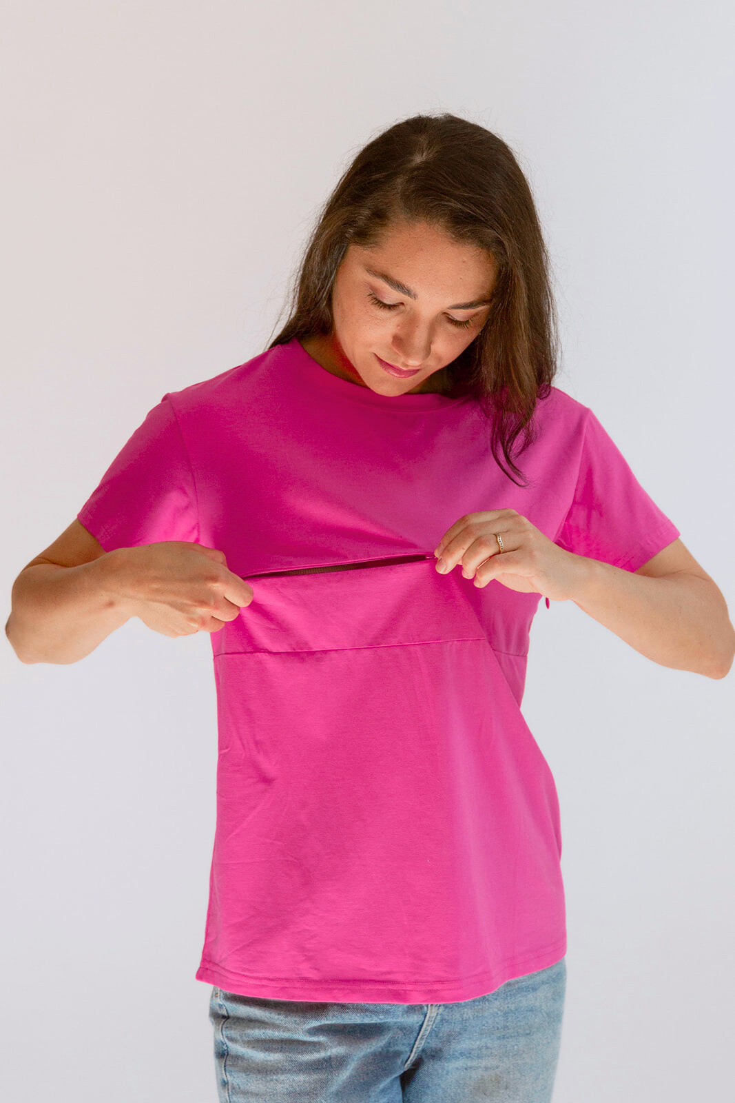 Full Zip Breastfeeding Tee | Milk & Baby