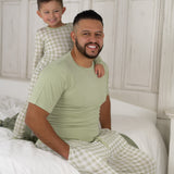 Sage Gingham Dream Men's Pajamas | Milk & Baby