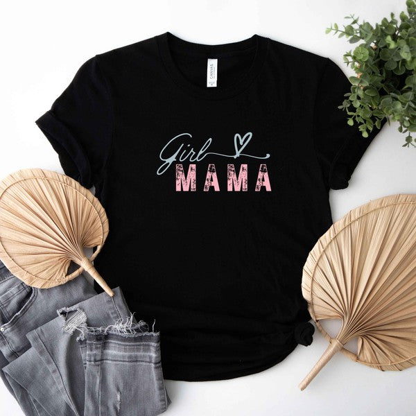 Girl Mama Heart Colorful Short Sleeve Graphic Tee Milk & Baby