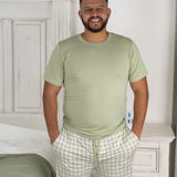 Sage Gingham Dream Men's Pajamas | Milk & Baby