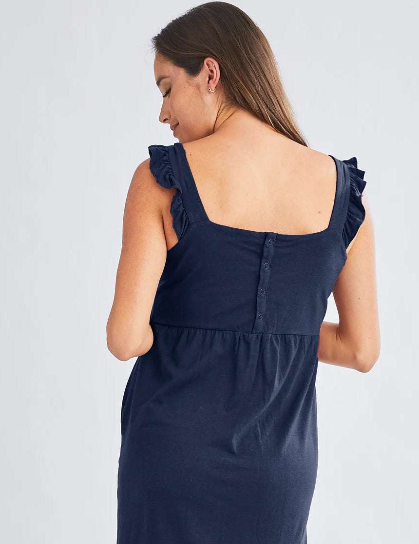 Grace Labor & Nursing Nightgown | Navy | Milk & Baby