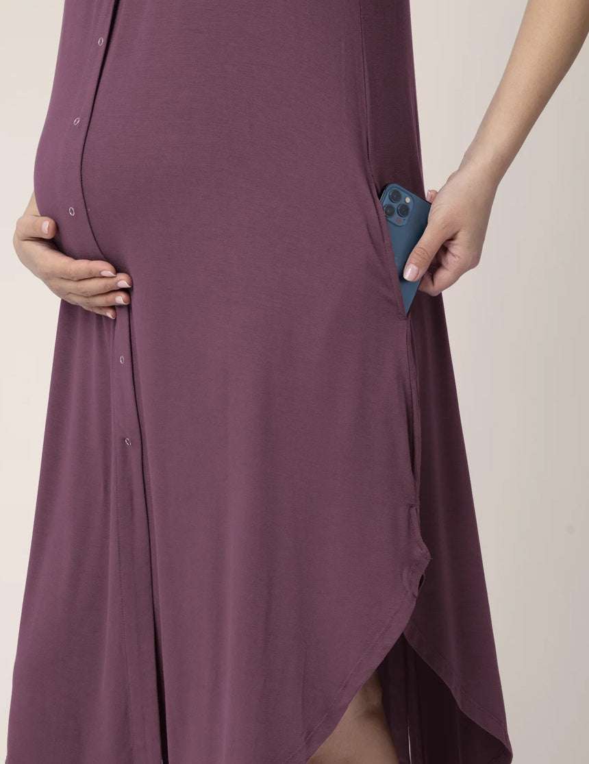 Ruffle Strap Labor & Delivery Gown | Plum Milk & Baby