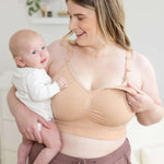 Sublime® Hands-Free Pumping & Nursing Bra | Beige | Milk & Baby
