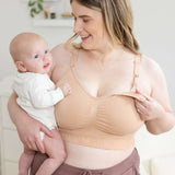 Sublime® Hands-Free Pumping & Nursing Bra | Beige | Milk & Baby