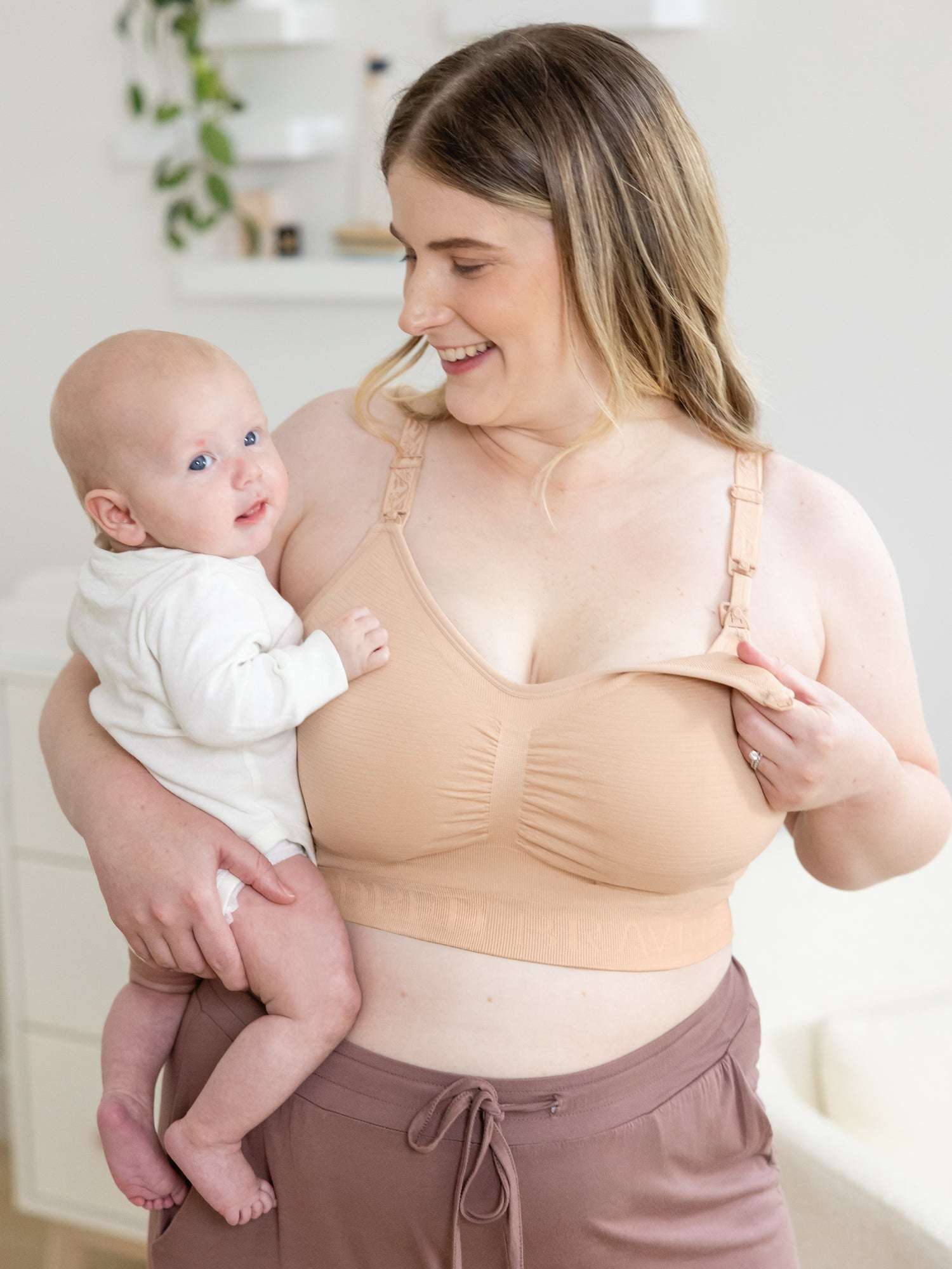 Sublime® Hands-Free Pumping & Nursing Bra | Beige | Milk & Baby