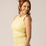 Ribbed Bamboo Racerback Nursing Tank | Butter Yellow | Milk & Baby