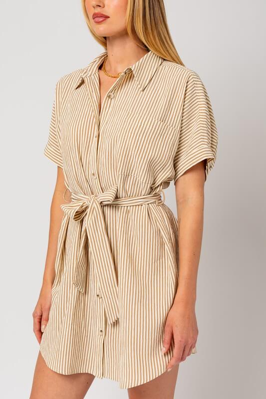 Half Sleeve Button Down Shirt Dress | Milk & Baby