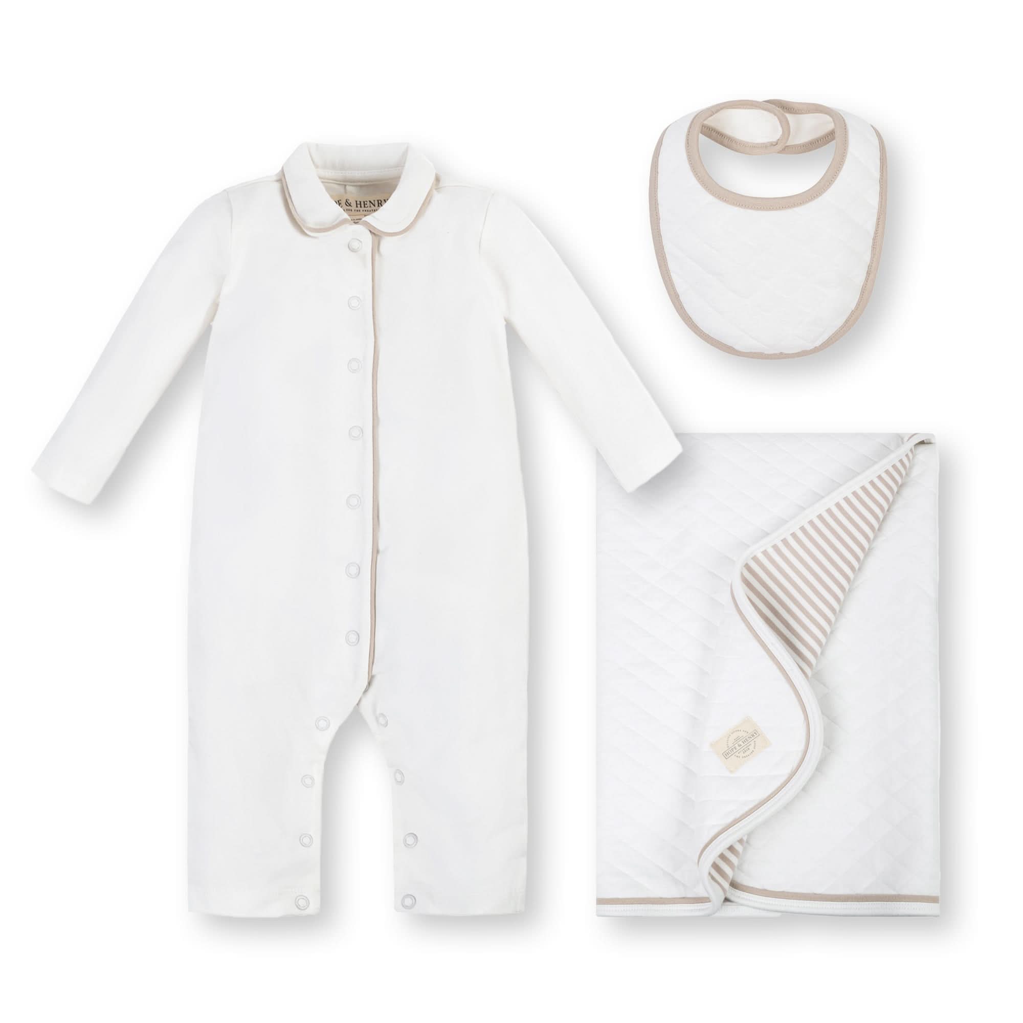 Hope & Henry 3-Piece Organic Knit Gift Set | Milk & Baby