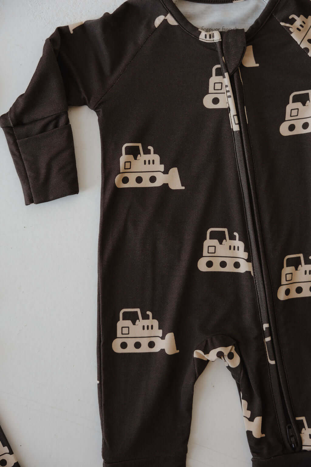 Bulldozer | Bamboo Zip Pajamas | Milk & Baby