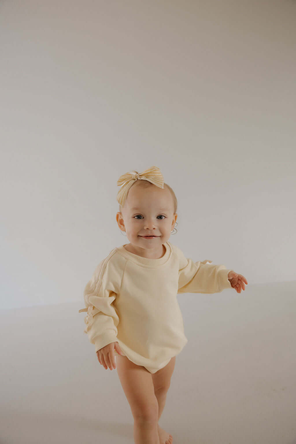Buttercream Bows | Sweatshirt Romper | Milk & Baby