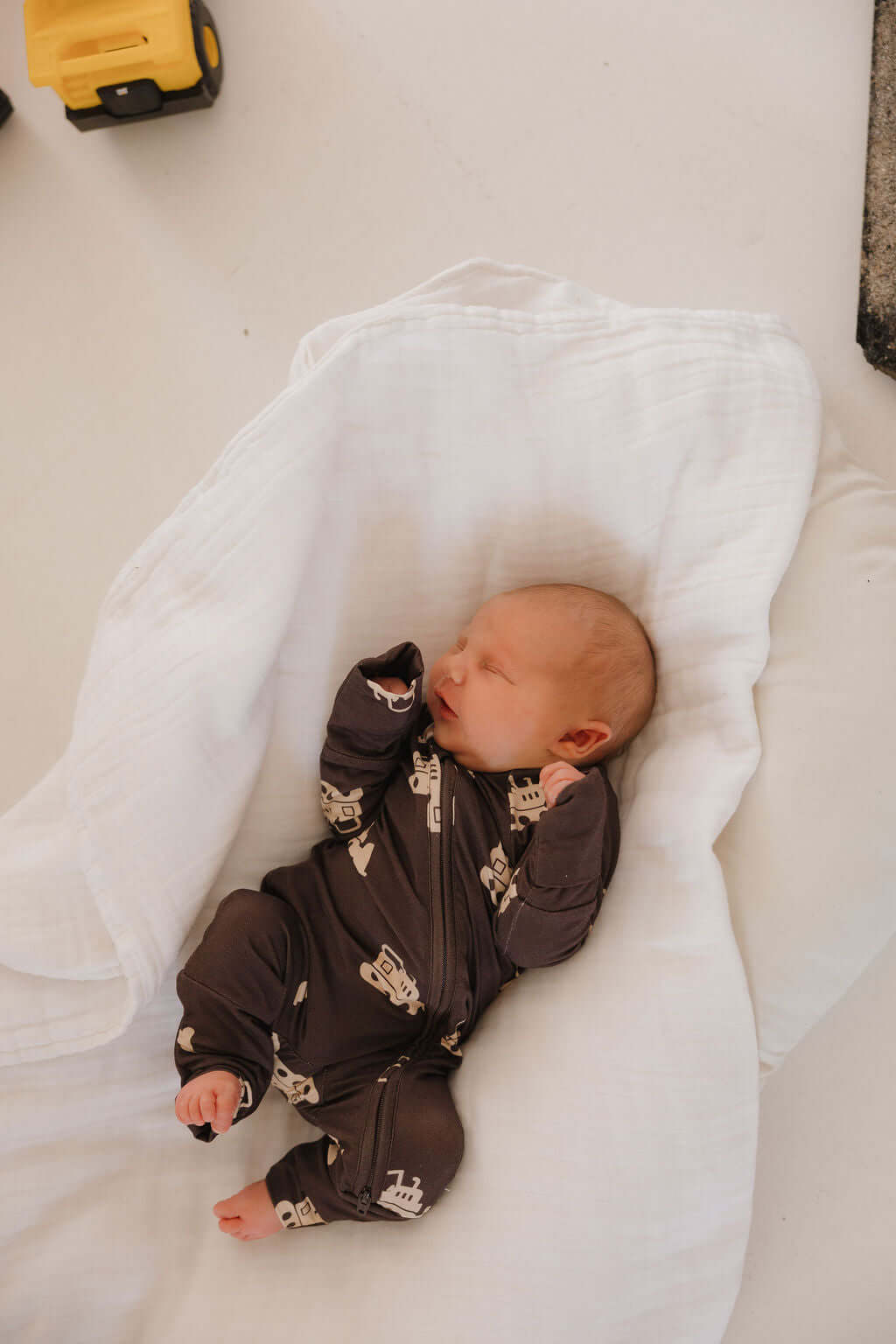 Bulldozer | Bamboo Zip Pajamas | Milk & Baby