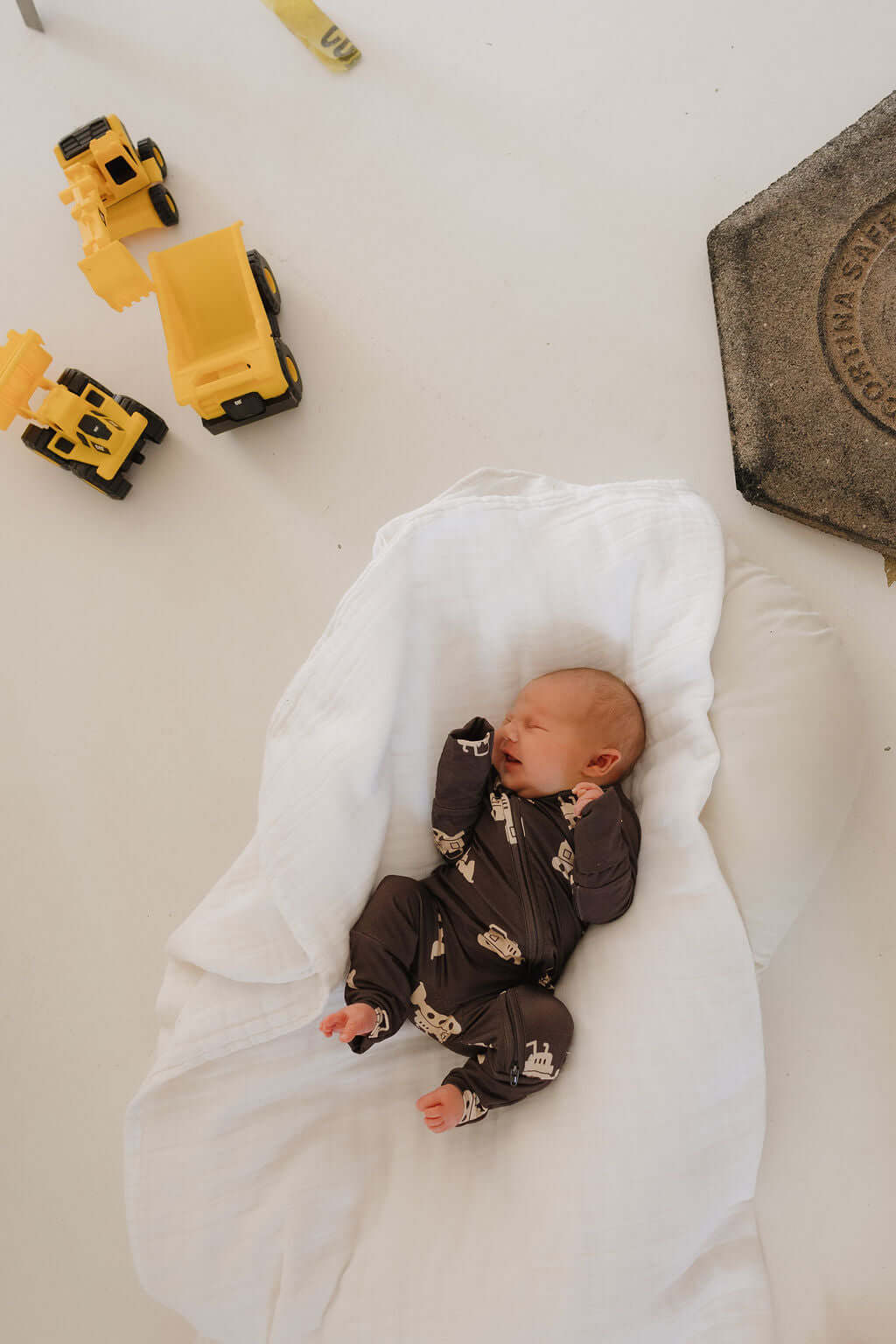 Bulldozer | Bamboo Zip Pajamas | Milk & Baby