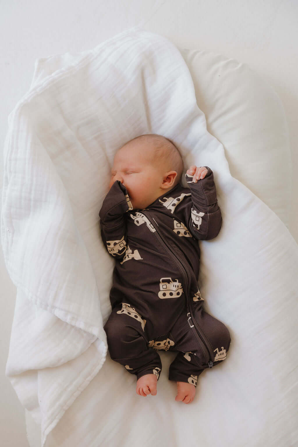 Bulldozer | Bamboo Zip Pajamas | Milk & Baby
