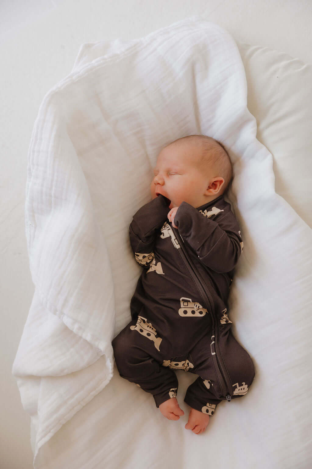 Bulldozer | Bamboo Zip Pajamas | Milk & Baby