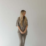Faded Brown Checkerboard | Short Sleeve Women's Bamboo Pajama | Milk & Baby