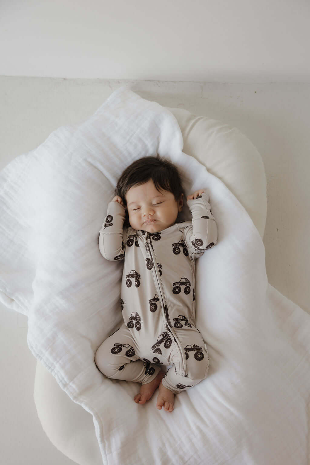 Monster Truck | Bamboo Zip Pajamas | Milk & Baby